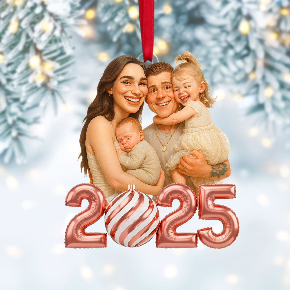 Custom Caricature Photo Personalized Gifts For Family Christmas Ornament 03pgtn130825-Homacus
