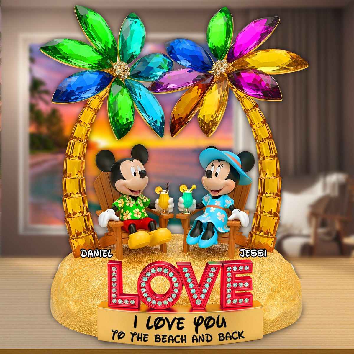 Relaxing Couple By The Beach Acrylic Plaque - Personalized Gifts For Couple 05TOLU180625-Homacus