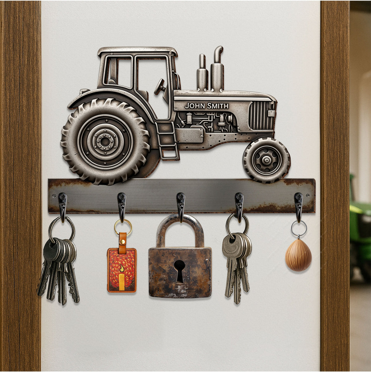 Tractor Key Hanger - Personalized Gifts For Tractor Lovers 05tglu260625-Homacus