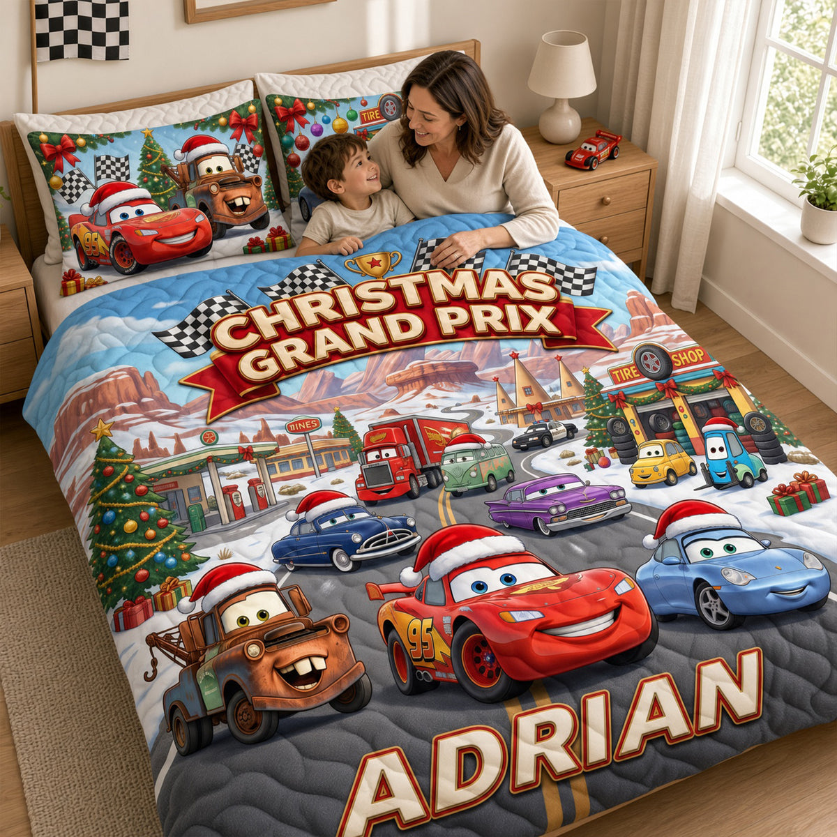 Fast Track Racing Quilted Bed Set Special Line - Personalized Gift For Racing Lovers 07TYLU221026-Homacus