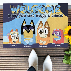 Personalized Gifts For Family Doormat, Cartoon Dog Family 02naqn090824-Homacus