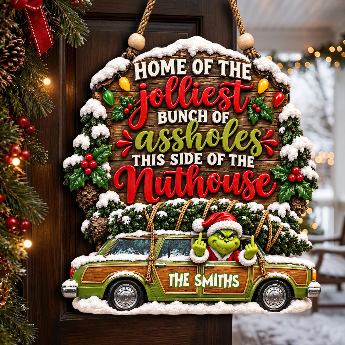 Home Of The Jolliest Acrylic Sign - Personalized Christmas Gifts For Family 08nadt161026-Homacus
