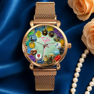 Timeless Art Mesh Strap Quartz Watch Personalized Gifts for Artist 02NADT310725-Homacus