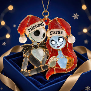 Love Till Death Sea Glass Effect Christmas Ornament, Personalized Gifts For Couple 07qhdt131026