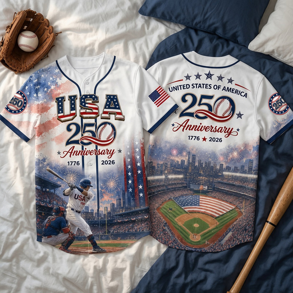 American 250 Baseball Jersey, Personalized Gifts For Sport Lovers 02qhlu250626-Homacus