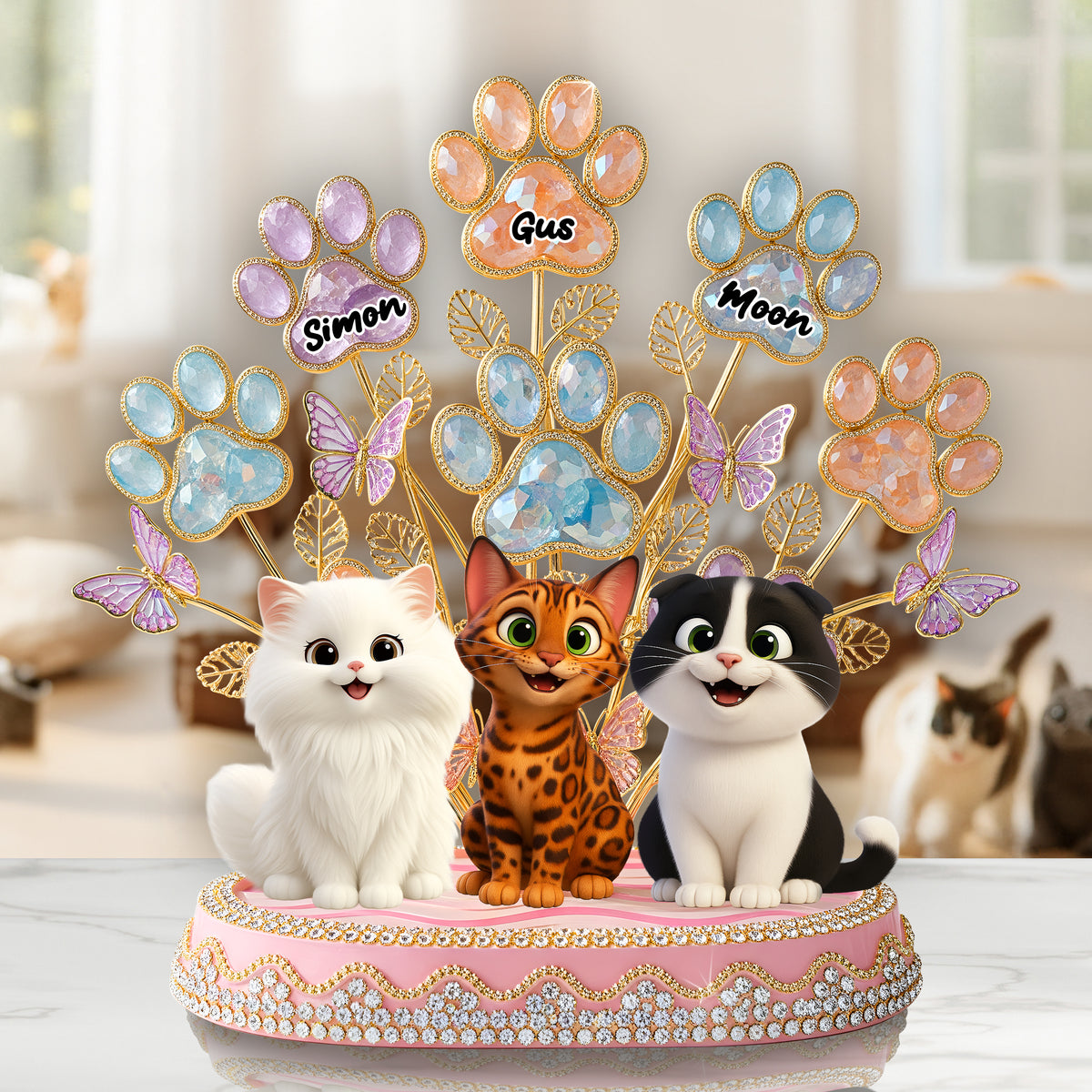 Cute Paw Tree Acrylic Plaque - Personalized Gifts For Dog & Cat Lovers 02QHLU280625-Homacus