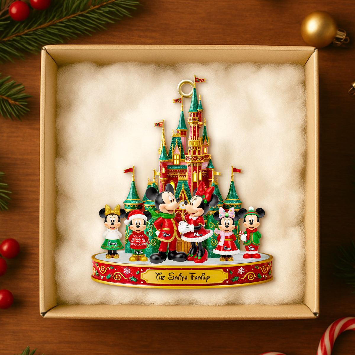 Magical Family Christmas Castle Ornament - Personalized Gifts For Family 04PGDT061025-Homacus