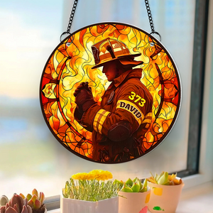 Personalized Gifts For Firefighter Suncatcher Ornament 103acpu290824-Homacus