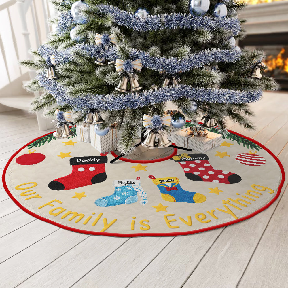 Holiday Stockings Quilted Tree Skirt - Personalized Gifts For Family 04naqn100925-Homacus