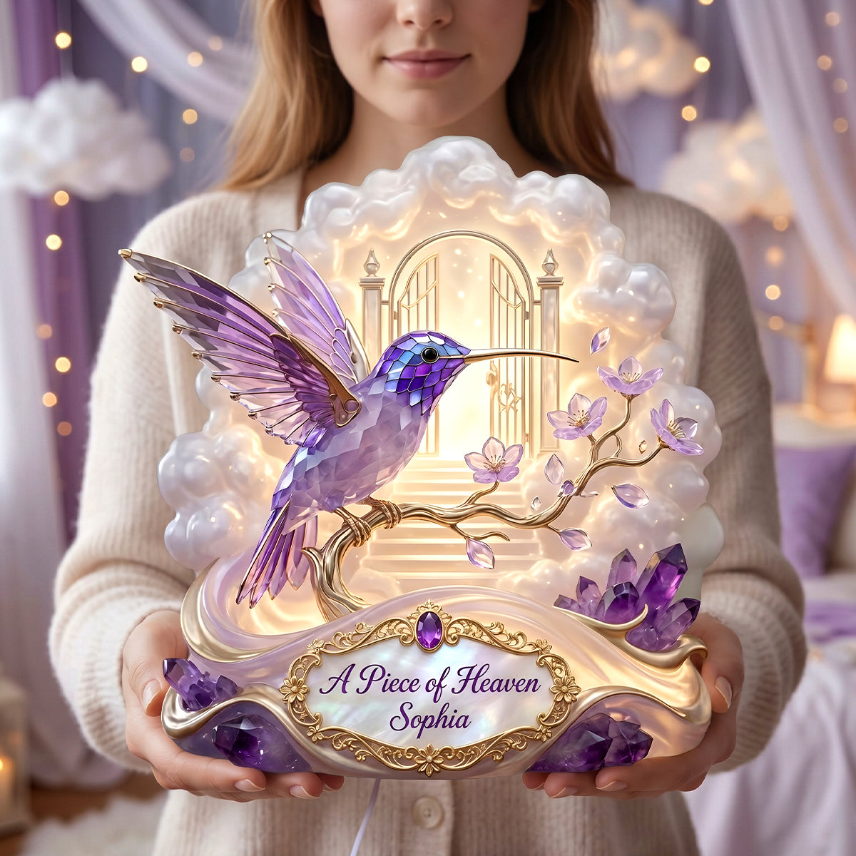 Memorial Hummingbird Acrylic Light Box - Personalized Gifts For Memorial 02tydh090626-Homacus