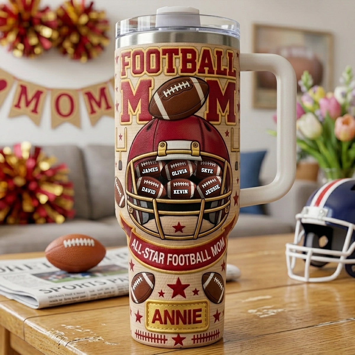 Football Mom 40oz Tumbler - Personalized Gifts For Mother's Day 03tyta210426-Homacus