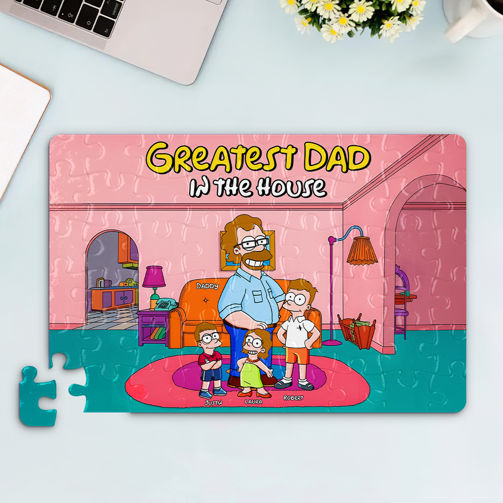Greatest Dad Jigsaw Puzzle - Personalized Gifts For Dad 03topu080425pa-Homacus