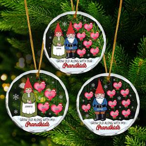 Grandparent Ornament - Old Gnome With Little Hearts - Personalized Gifts For Grandma, Grandpa-Homacus