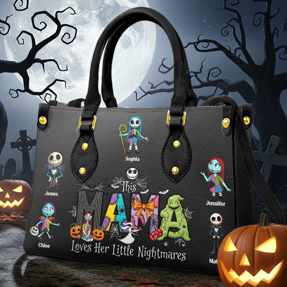 Spooky Mama Halloween Leather Bag Personalized Gifts For Mom 03OHDT030925-Homacus