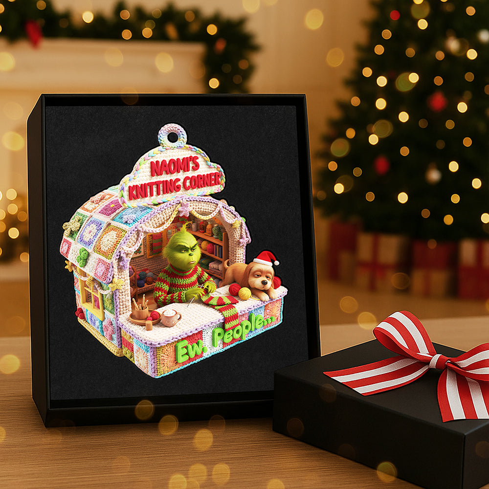 Personalized Gifts For Christmas, Knitting Corner Acrylic Ornament 03kita091025-Homacus