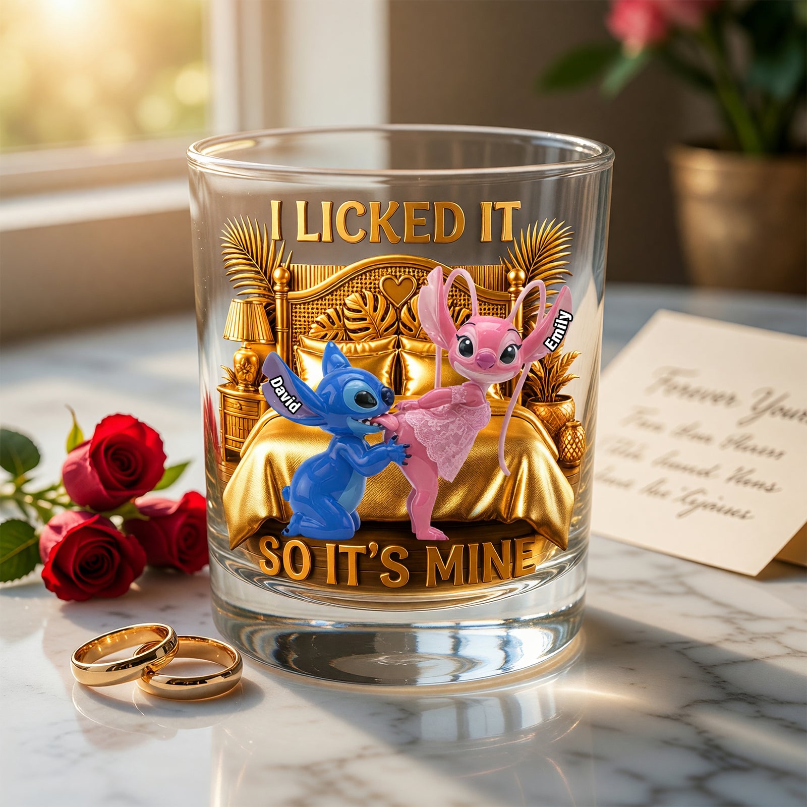Funny Couple Whiskey Glass - Personalized Gifts For Couple 03TYQN090626-Homacus