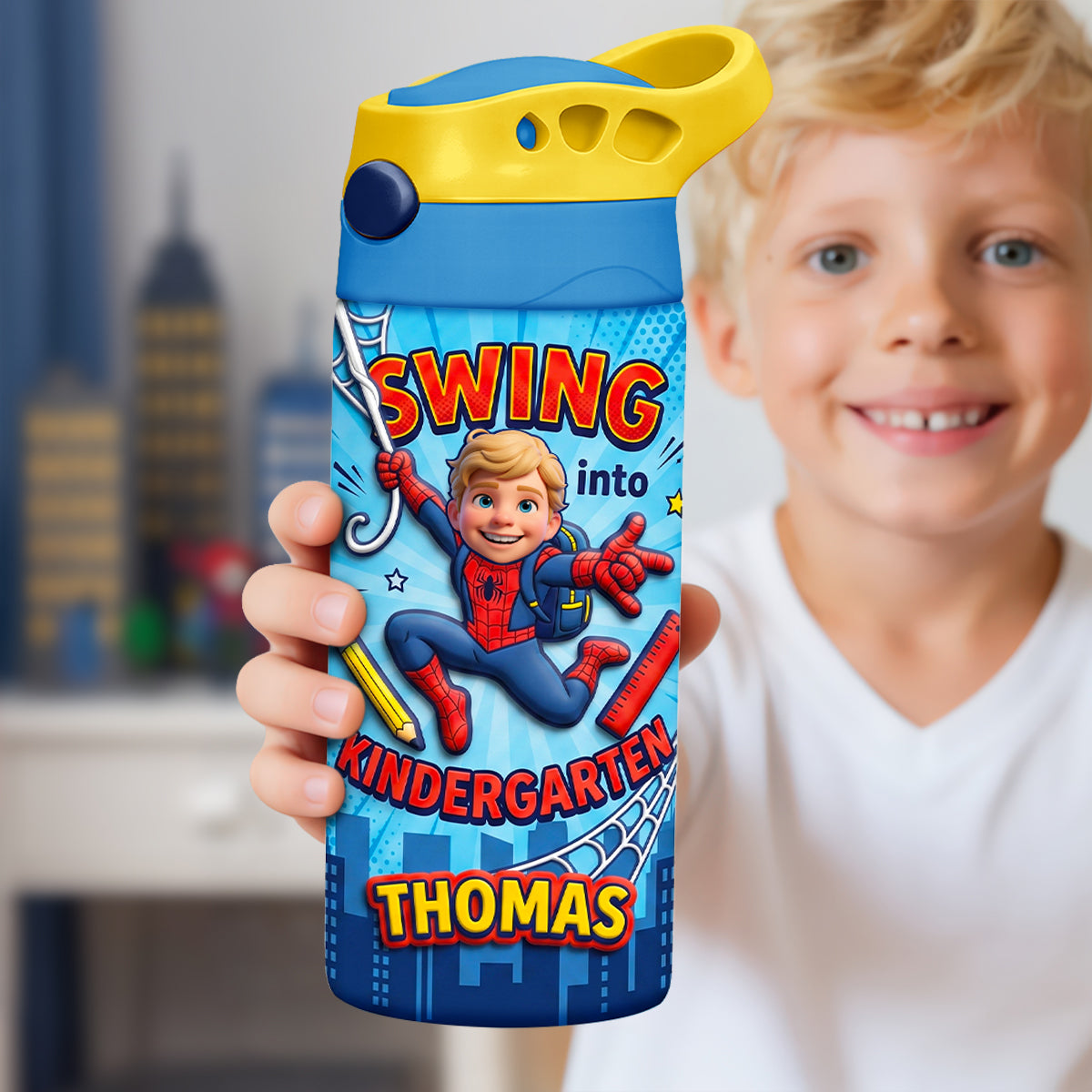 Swing Into School Tumbler - Personalized Gifts For Kid 12oz Colorful Kid Tumbler 01HUDH280726-Homacus