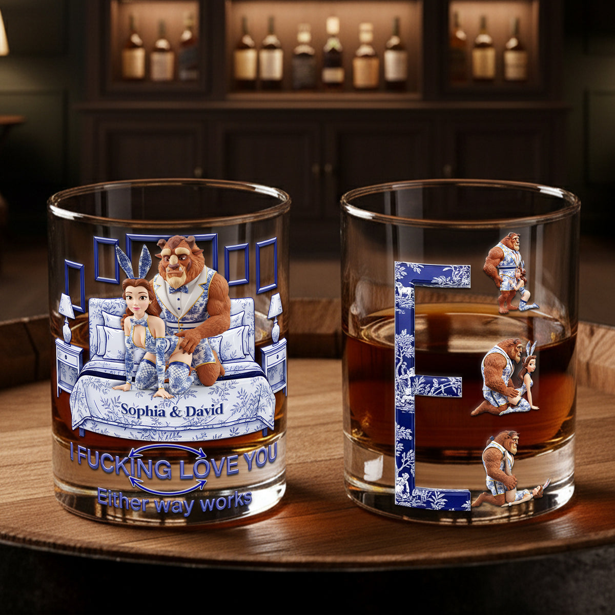 Wild Romance Couple Round Glass - Personalized Gifts For Couples 06OHLU201125-Homacus