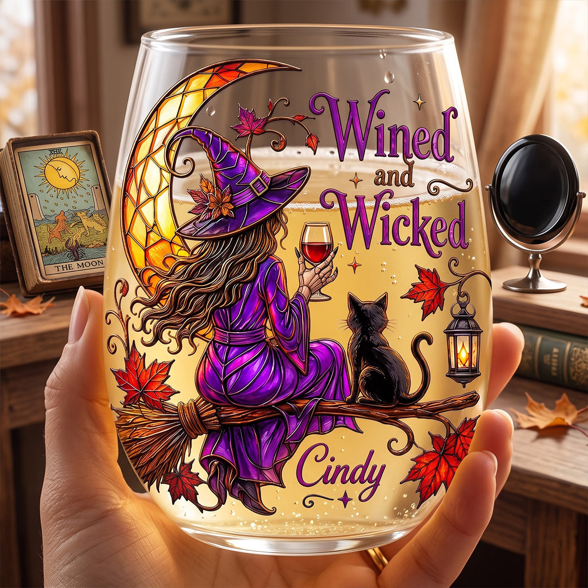 Witch Stemless Glass Egg Cup - Personalized Halloween Gifts For Her 02hutn310726