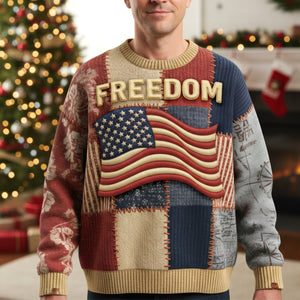 Freedom USA Flag Ugly Sweater- Christmas Gifts For Patriots 03paqn281025-Homacus