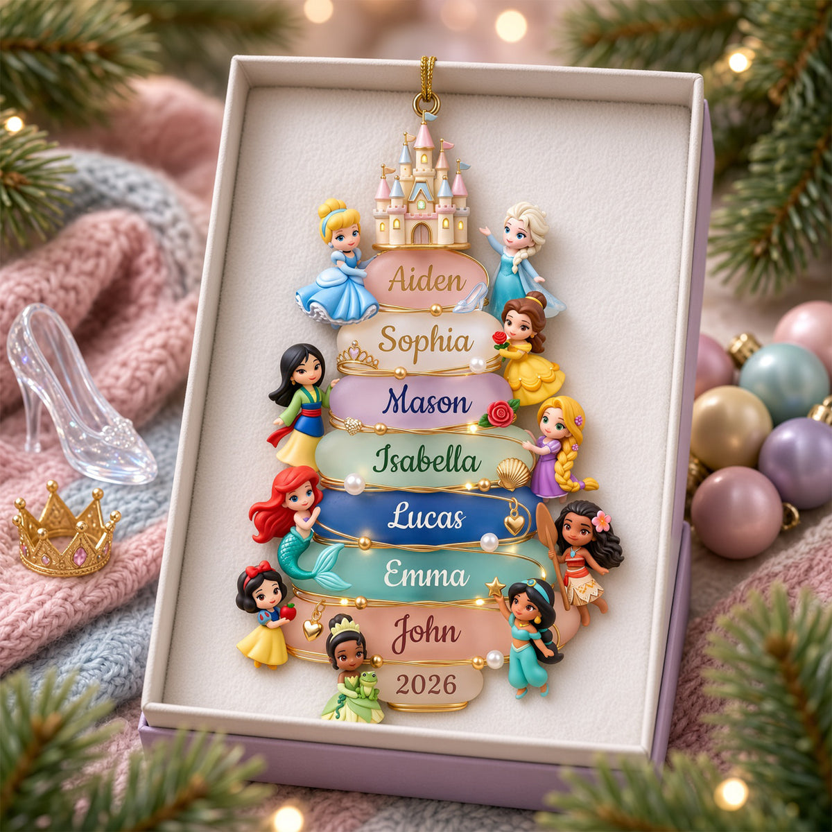 Lovely Fairy Tale Princesses Acrylic Ornament - Personalized Christmas Gifts 08nalu081026-Homacus