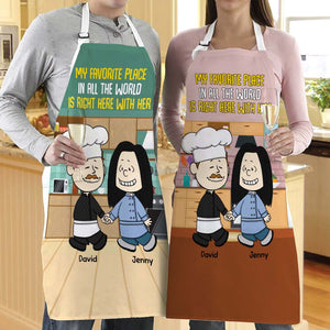 Personalized Gifts For Chef Couple Aprons 01xqtn130125hg My Favorite Place Is Right Here With You-Homacus