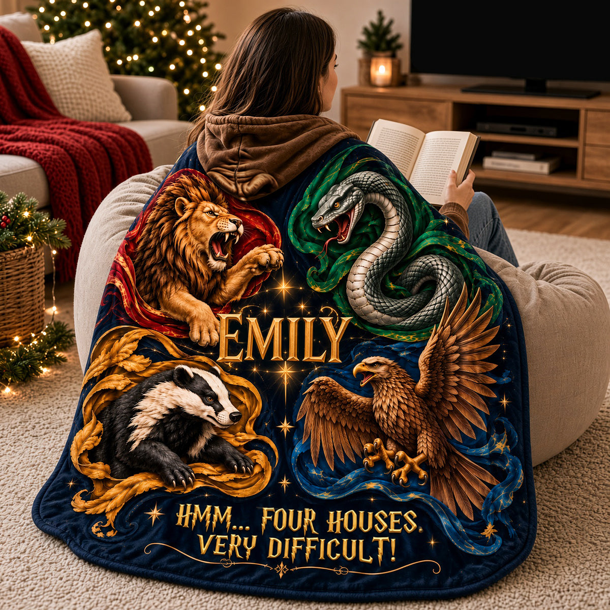 Fantasy School Hood Blanket - Personalized Gifts For Fans Wearable Blanket Hoodie 04HADH211026-Homacus