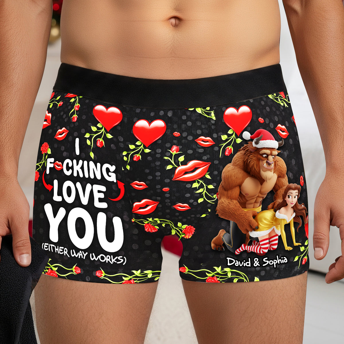 Naughty Couple Men's Boxers - Personalized Gifts For Him 03nalu180925-Homacus