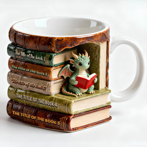 Dragon Reading Book Coffee Mug- Personalized Gifts For Book Lovers 08OHDT301225-Homacus