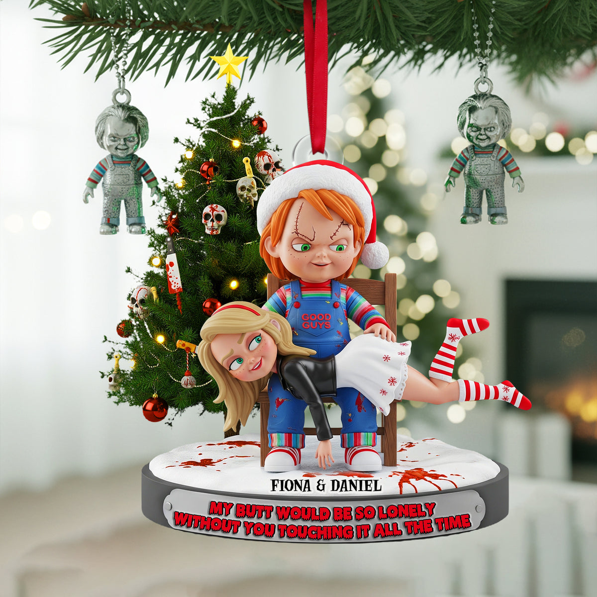 Mischievous Doll Couple Ornament - Personalized Christmas Gifts For Couple 01NALU090925-Homacus