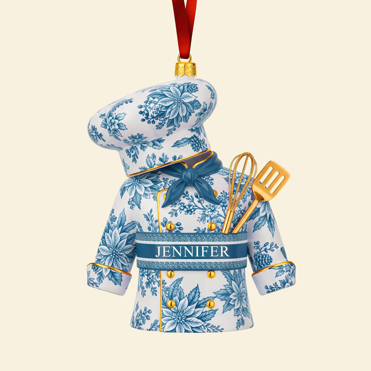 Toile de Jouy Christmas Ornament - Personalized Gift for Chefs 03pgqn181025-Homacus