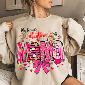 Personalized Gifts For Mama Valentine Sweatshirt Little Cupid Babies 01XQLU111224-Homacus