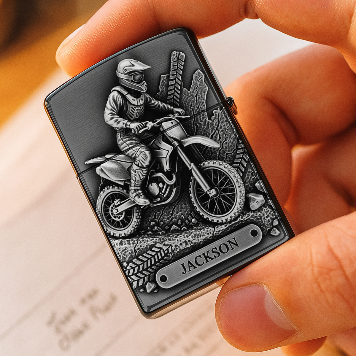 Mud Trail Rider Lighter - Personalized Gift For Motorcross Lovers-Homacus