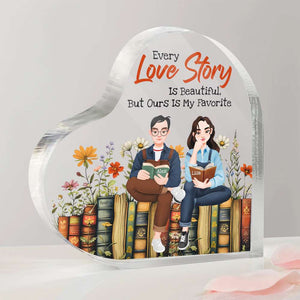 Personalized Gifts For Couple Heart Shaped Acrylic Plaque, Love Story Is Beautiful But Ours Is My Favorite 05TGMH051224PA-Homacus