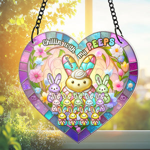 Personalized Gifts For Grandma Suncatcher Ornament, Chillin' With My Peep Easter Gifts 01TGDT170225-Homacus