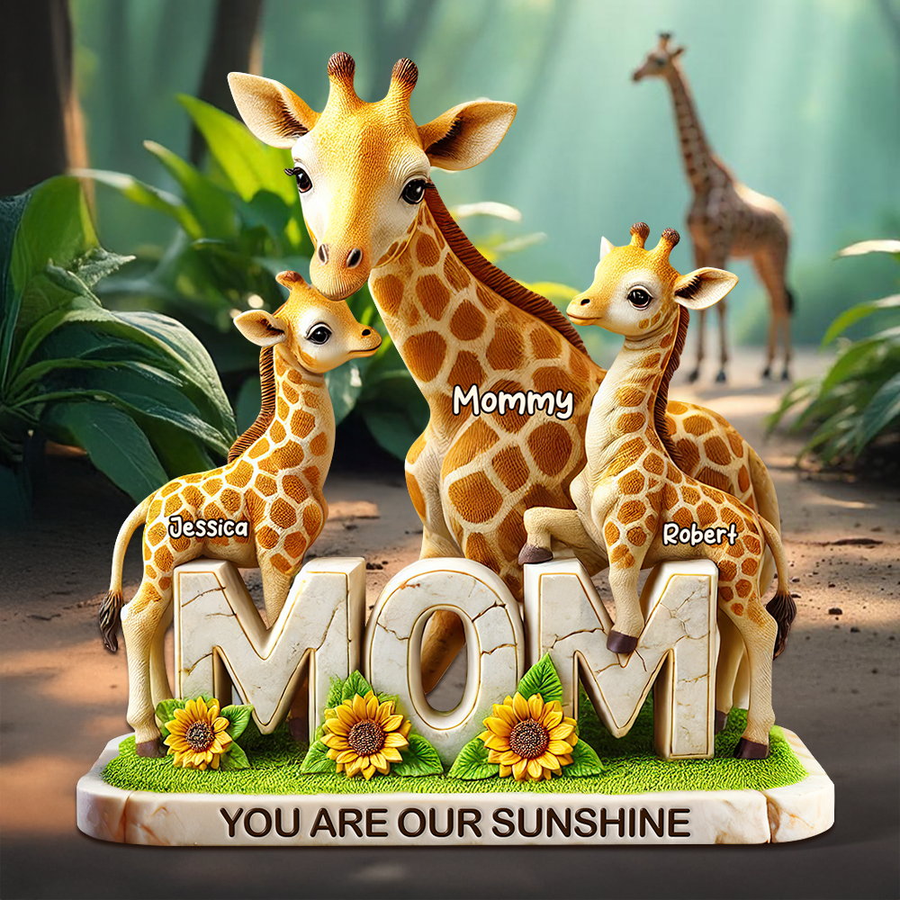 Giraffe Mom Plaque - Personalized Gifts For Mom 02hupu210425-Homacus