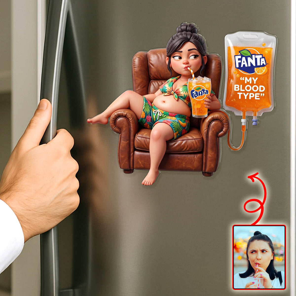 Chill Time Anti-Collision Acrylic Fridge Magnet Custom Photo Gifts For Drink Lover 01PAQN260626-Homacus