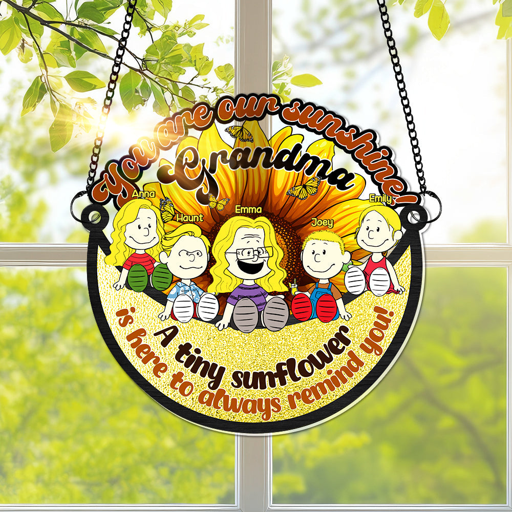 Personalized Gifts For Grandma Window Hanging Suncatcher, Adorable Sunshine Grandkids 05KALU100325PA-Homacus