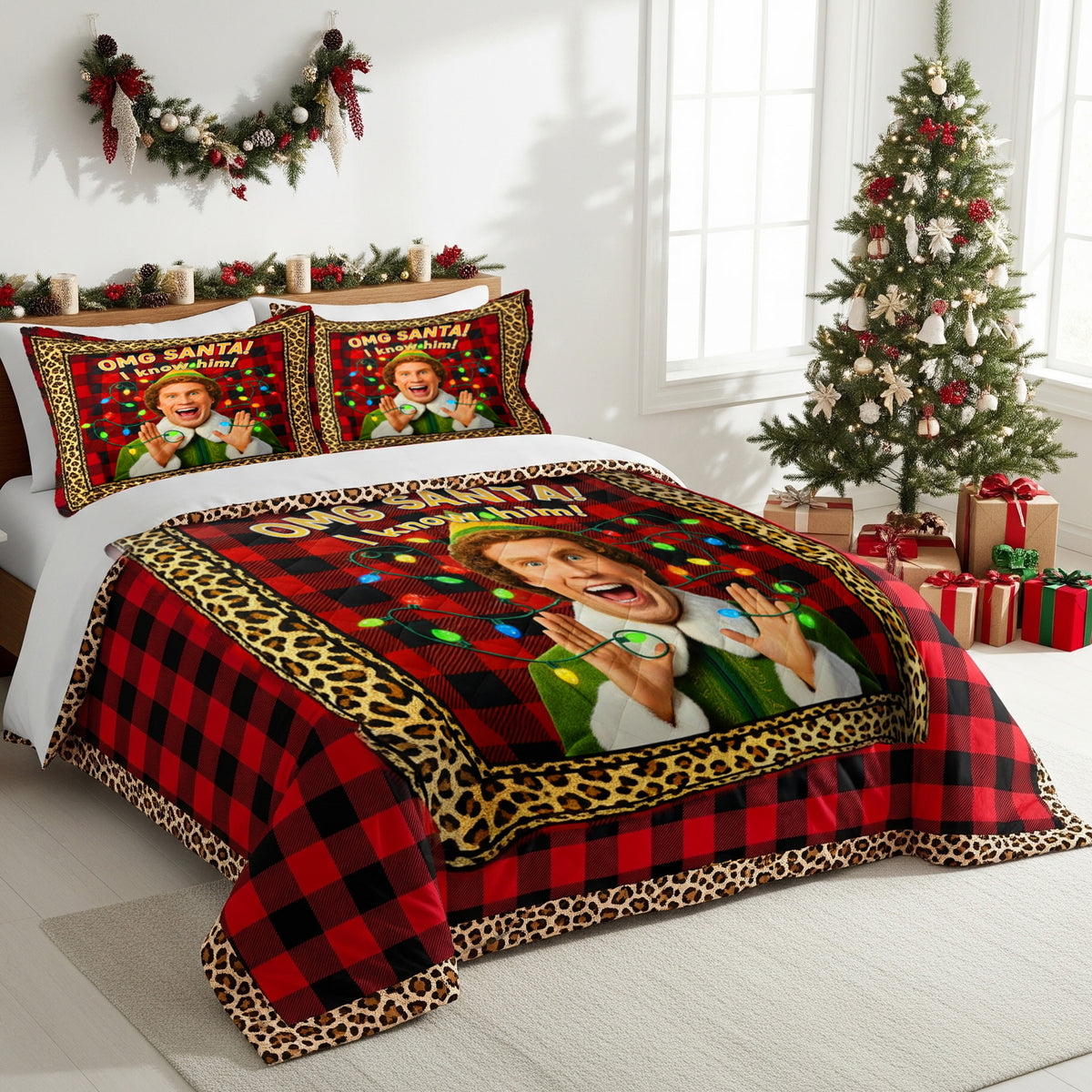 Funny Elf Quilt Bedding Set - Christmas Gifts 05HUMG130825-Homacus