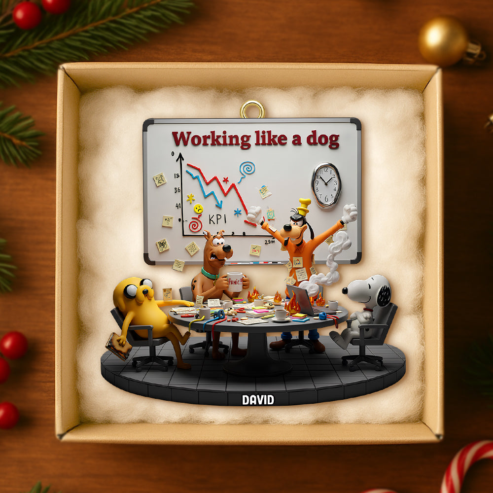 Working Like A Dog Christmas Ornament Personalized Funny Gifts For Coworkers 03patn171125-Homacus