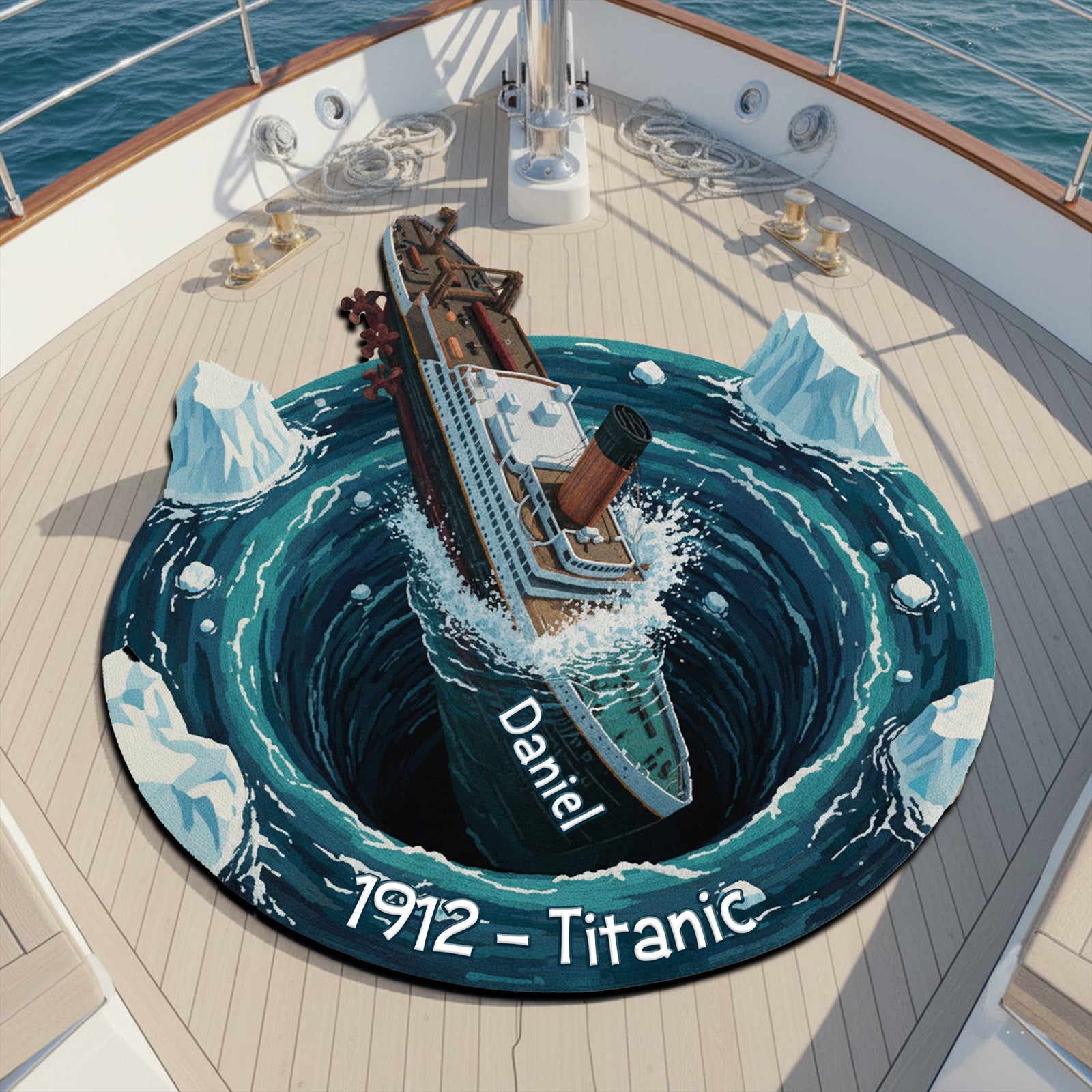 Personalized Stormy Sea Ship Adventure Doormat 10HYLU131125-Homacus