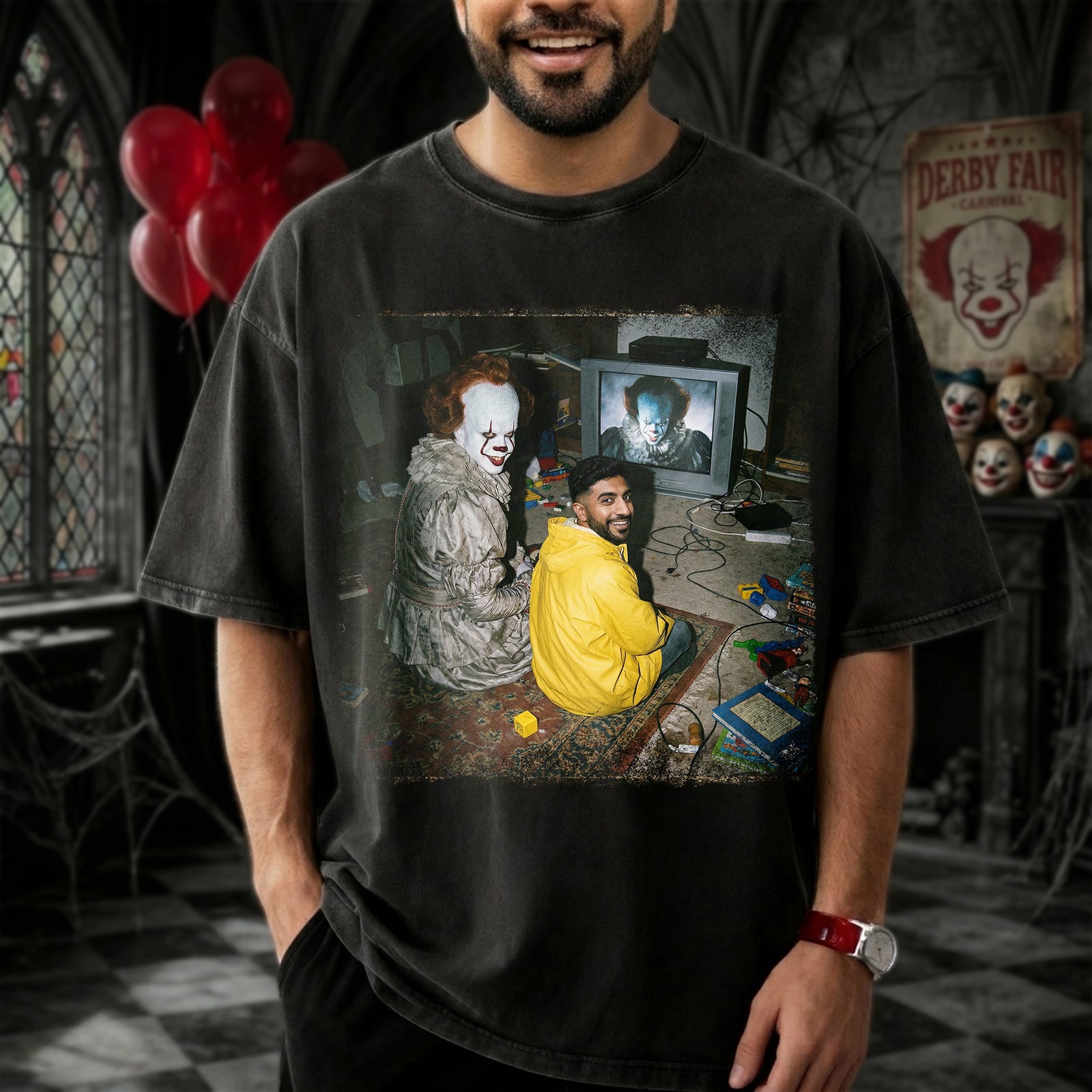 Fun And Scary Washed T-Shirt Custom Photo Gifts For Horror Lovers 03PALU070426-Homacus