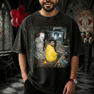 Fun And Scary Washed T-Shirt Custom Photo Gifts For Horror Lovers 03PALU070426-Homacus