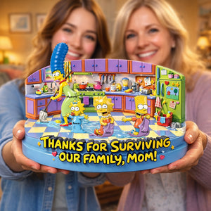 Mom Surviving Our Family Acrylic Plaque - Personalized Gifts For Mom 02TYLU090326-Homacus