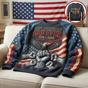 Best American Dad Shirt - Personalized Gifts For Father Day Sweatshirt 04PAQN280226-Homacus