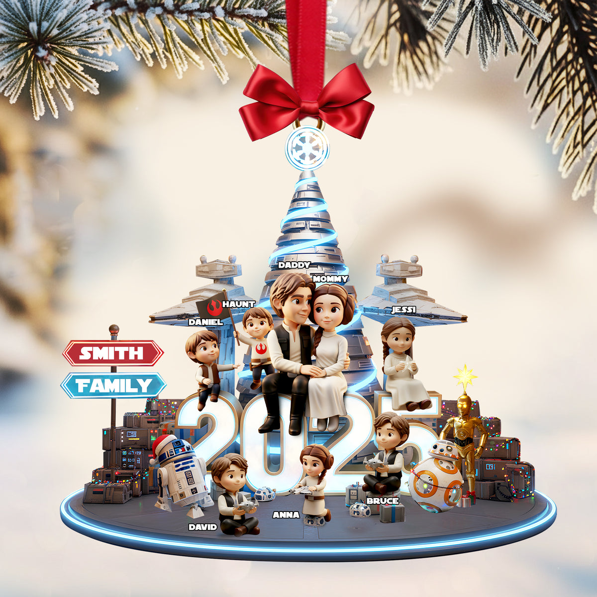 Personalized Gifts For Family, Cosmic Guardian Family Christmas Acrylic Ornament 04palu171025-Homacus