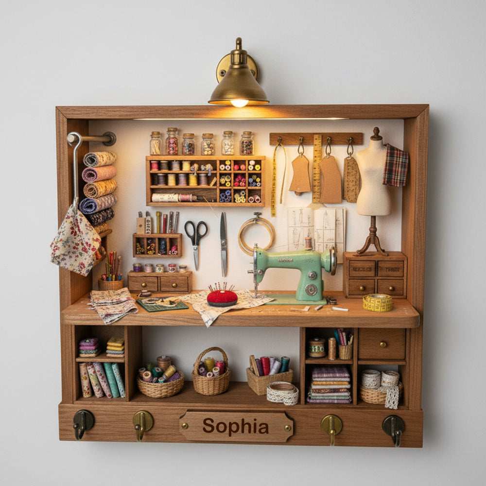 Sewing Nook Key Hanger - Personalized Gift For Sewing Lover 01HYTN111225-Homacus