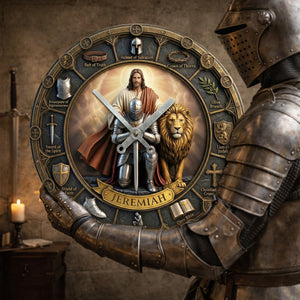 Kneeling Knight Acrylic Hanging Wall Clock - Personalized Gifts For Christian 01hulu060326-Homacus