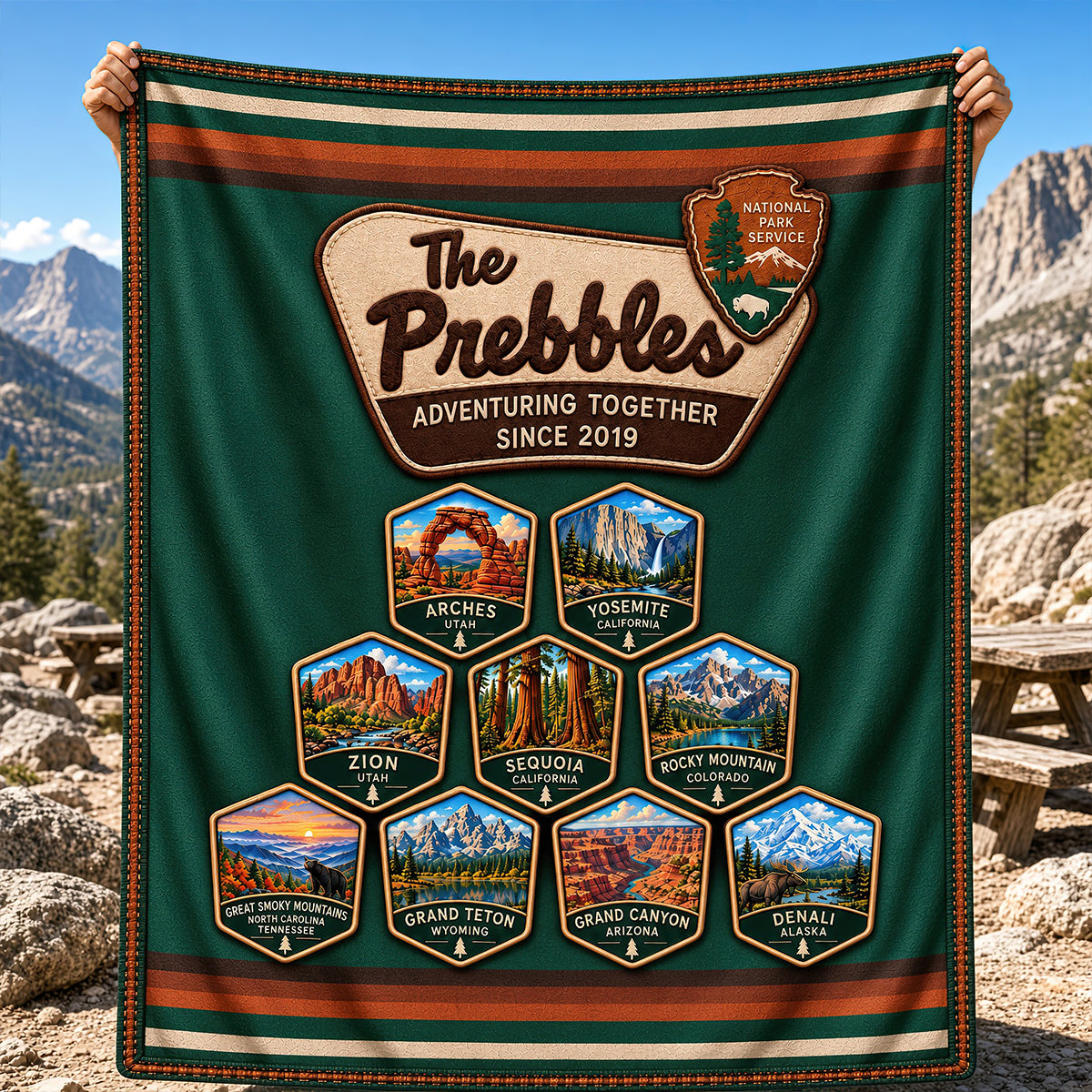 Custom National Park Blanket – Personalized Gift For Outdoor Families & Couples 02NADT081026-Homacus