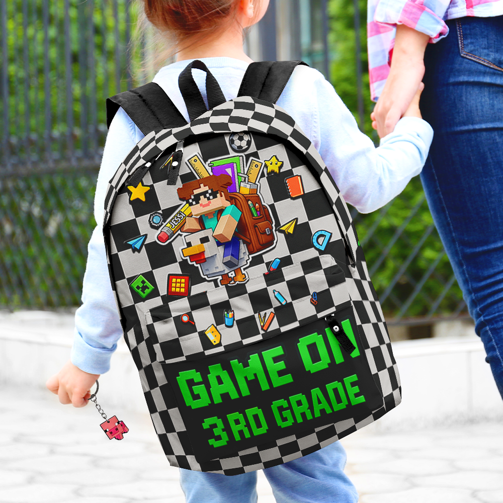 Game On: Pixel Style Backpack - Personalized Gifts For Kids 01TGLU300725-Homacus